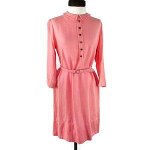 Vtg Peach Pink Tweed Dress  |  Womens Modern 10